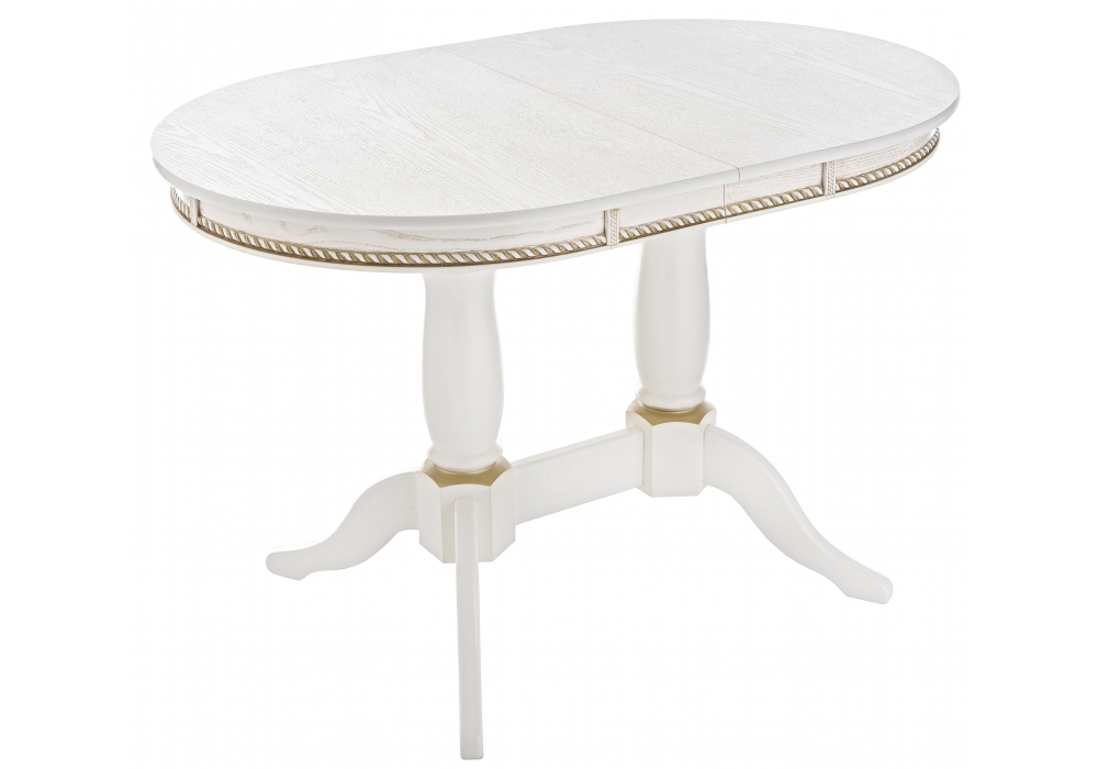 Стол деревянный Кантри 120 молочный, золотая патина