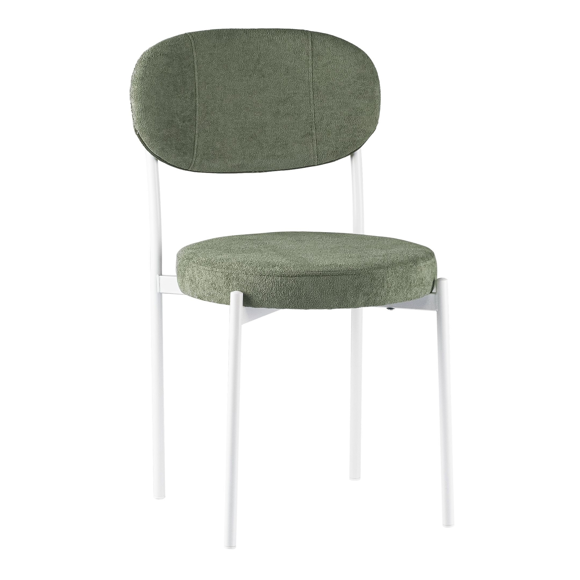 Стул Maso букле зеленый MOSS 615, белые ножки