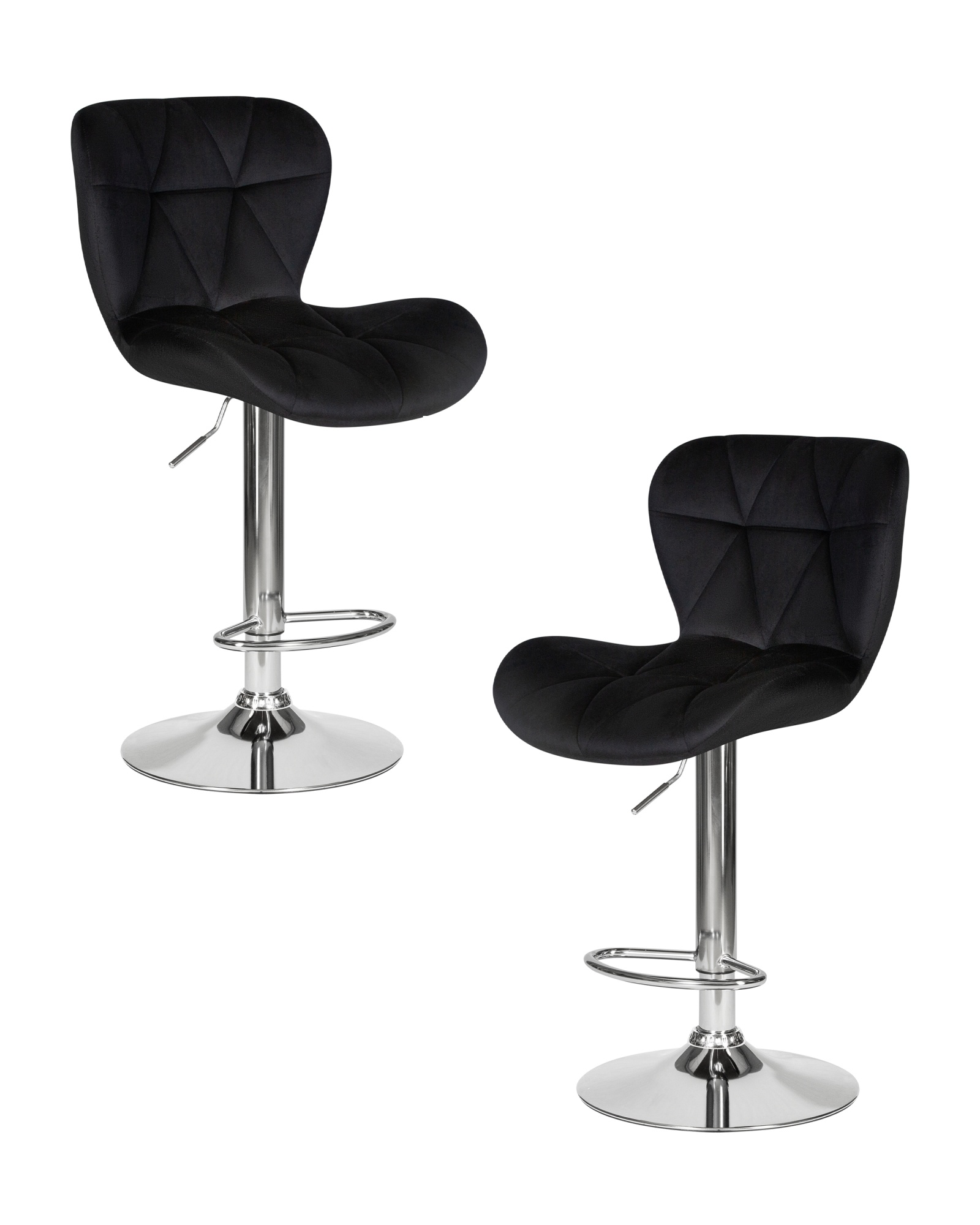 Набор 2 шт Стул барный BARNY, черный велюр (MJ9-101)