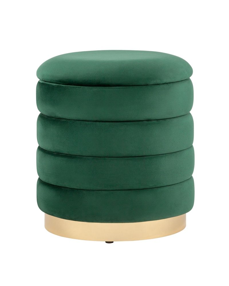 Пуф Франсис с ящиком велюр зеленый
