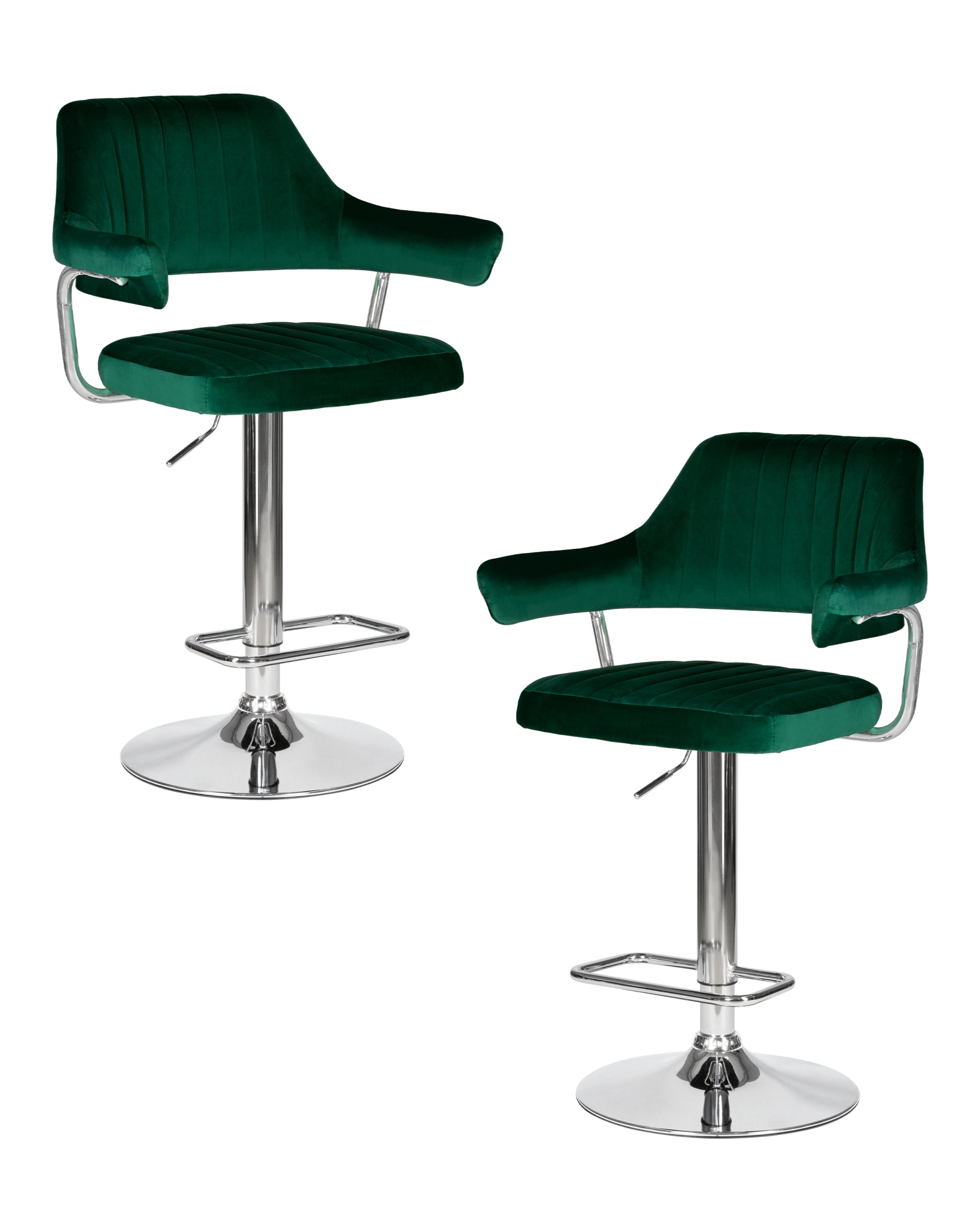 Набор 2 шт Стул барный CHARLY, зеленый велюр (MJ9-88)