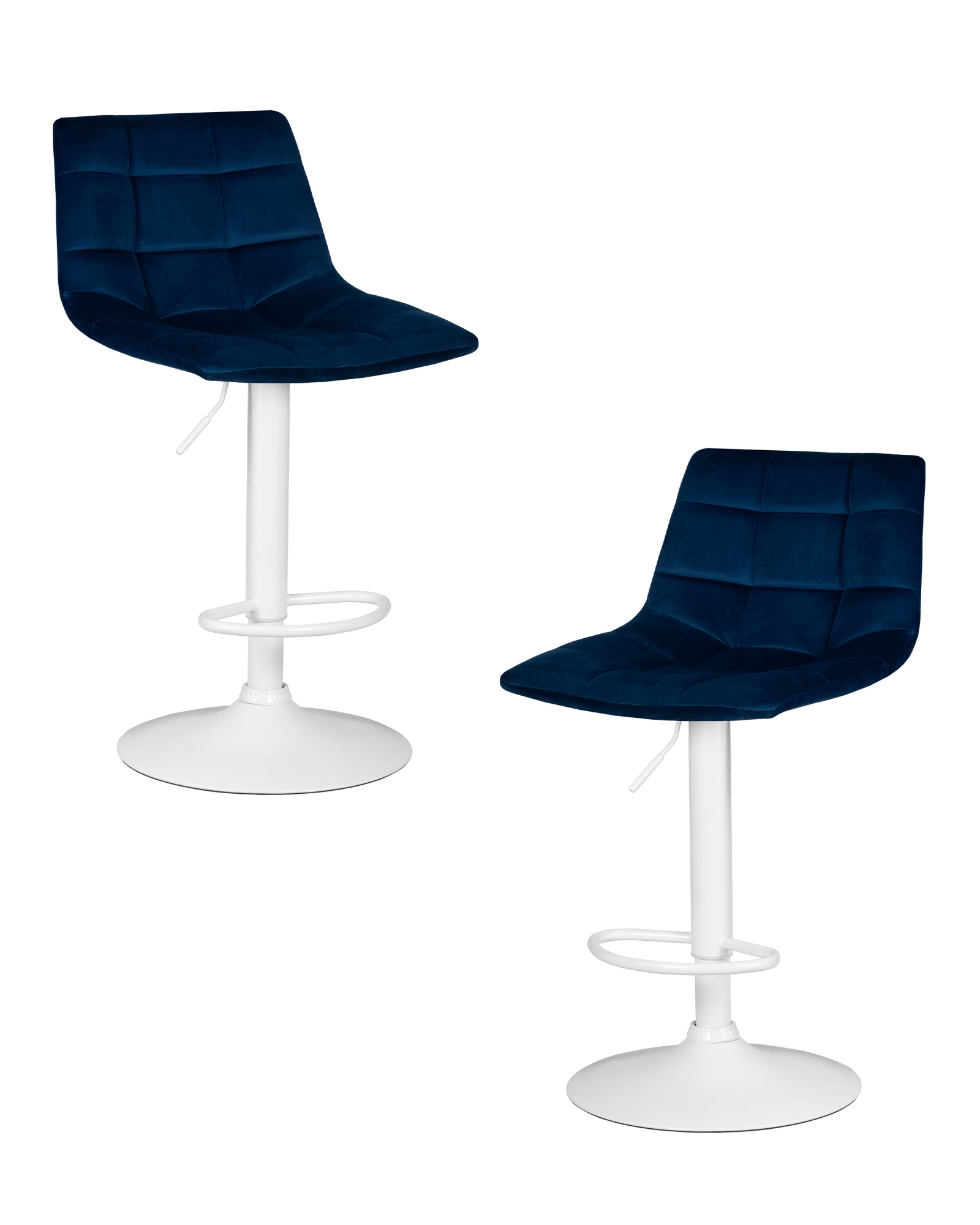 Набор 2 шт Стул барный TAILOR WHITE, синий велюр (MJ9-117)