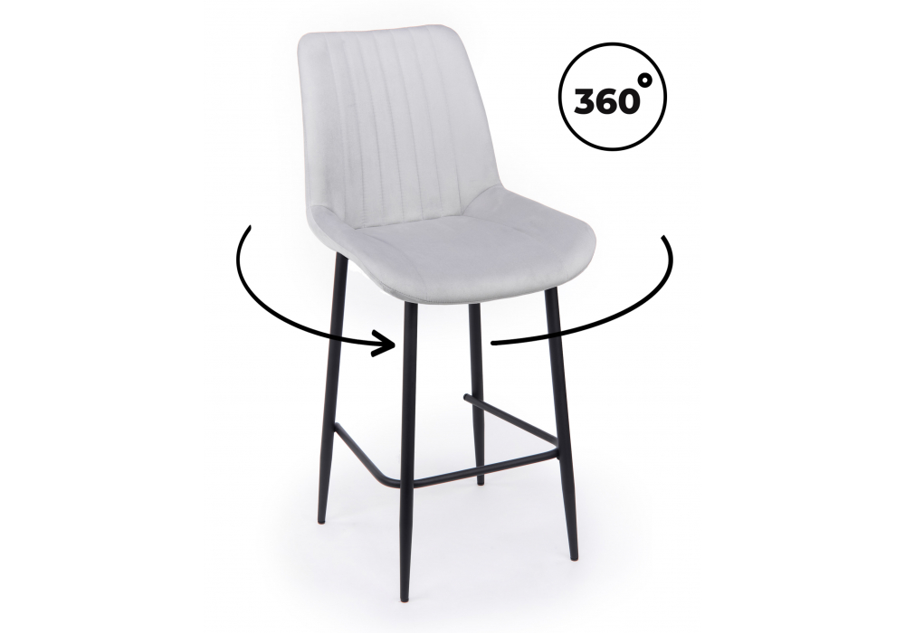 Барный стул Седа 360 светло-серый (zd 960), черный np