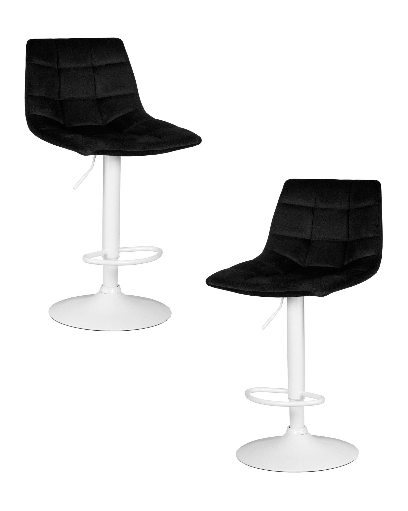 Набор 2 шт Стул барный TAILOR WHITE, черный велюр (MJ9-101)