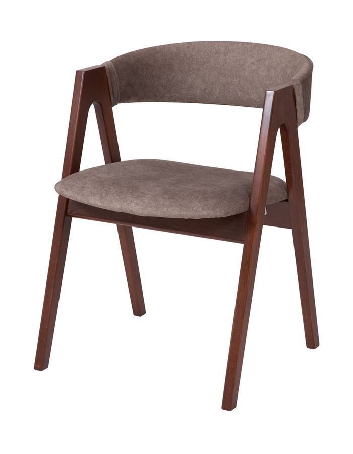 Стул "Честер 1" темный орех, ткань Айсберг корица