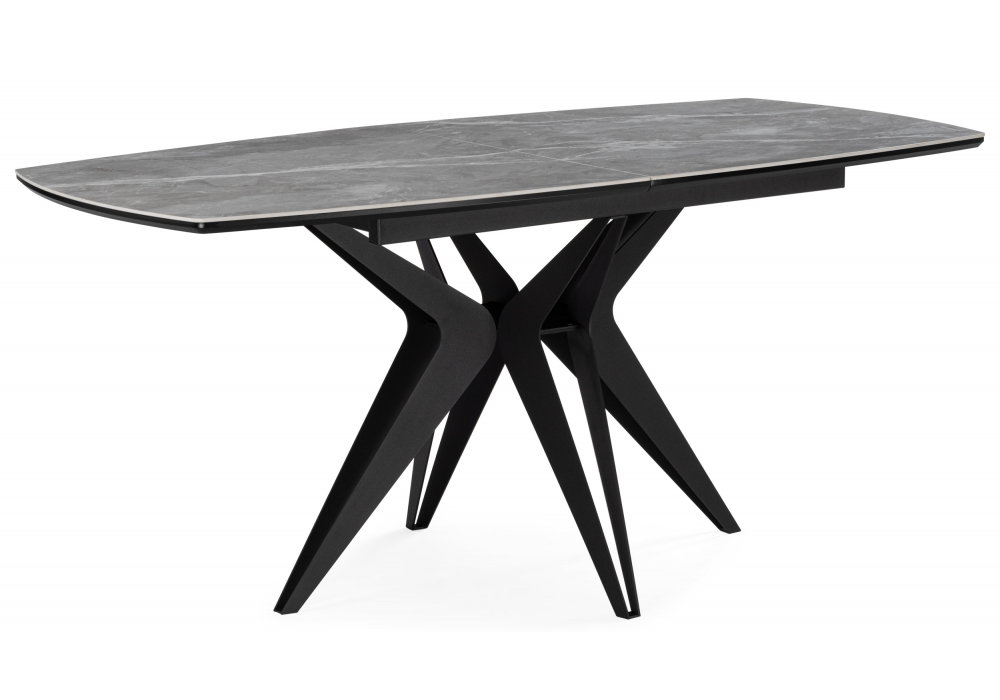 Керамический стол Риполь 160(205)х89 larka grey, черный