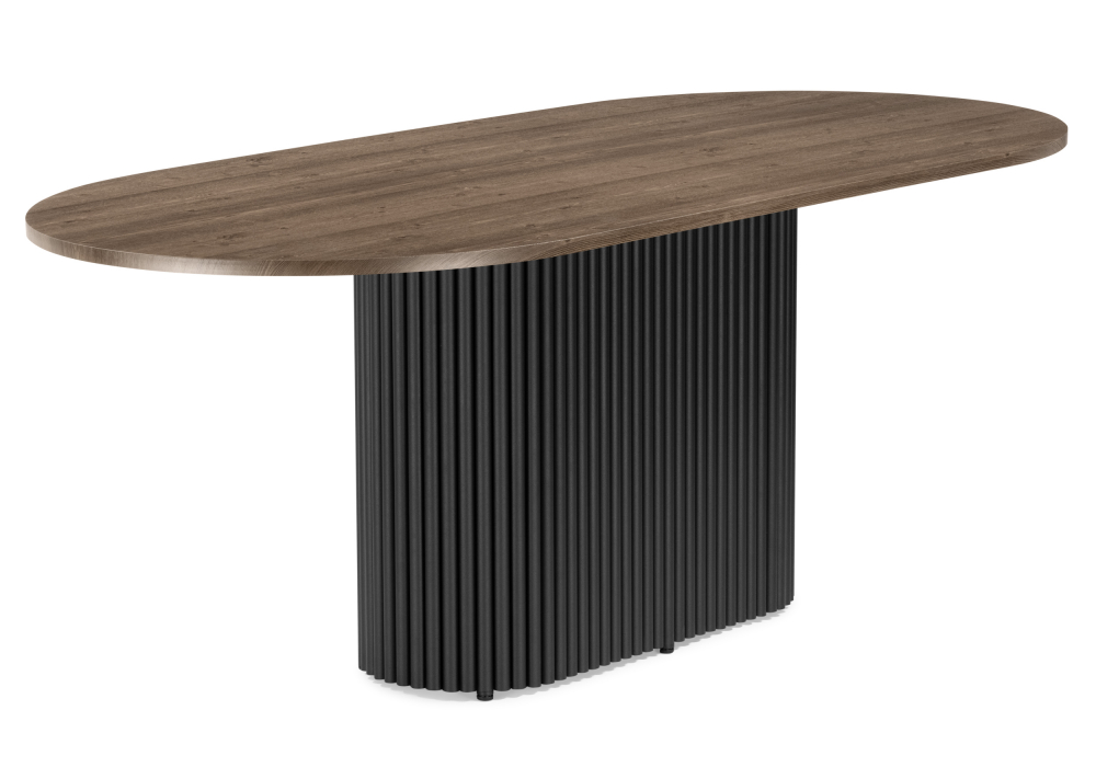 Стол деревянный Барон О 200 х 90 дуб кантри пленка, черный