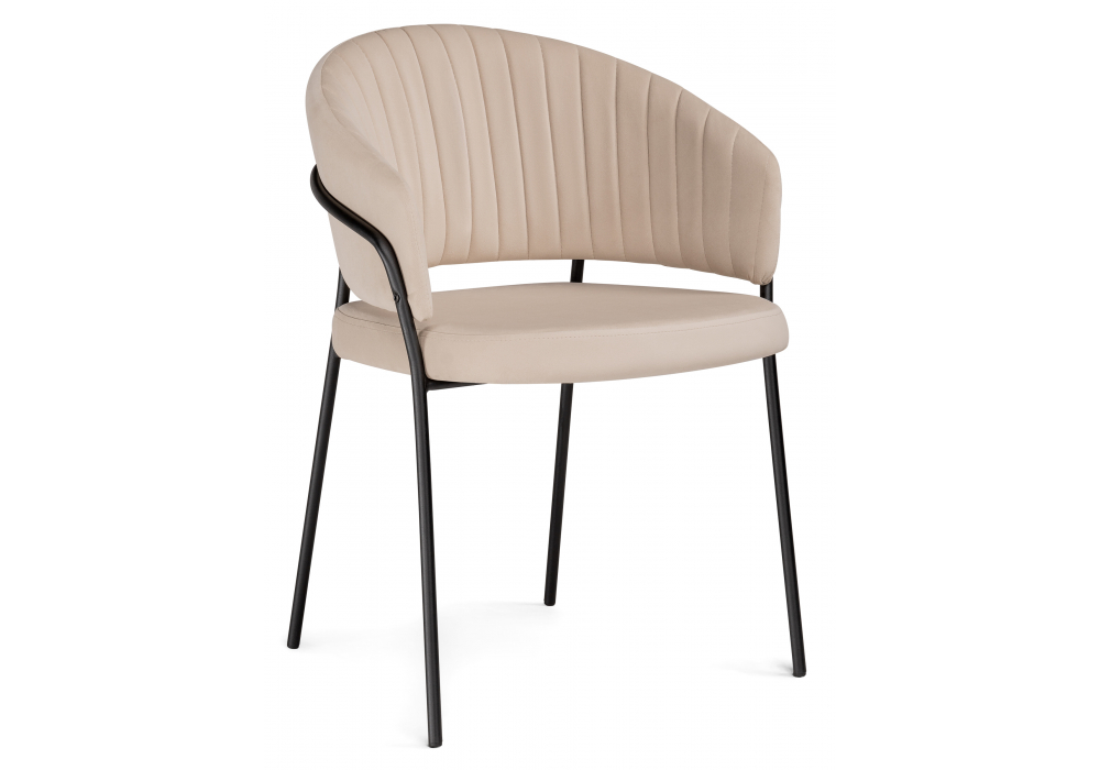 Стул на металлокаркасе Лео бежевый brandy light 2, черный