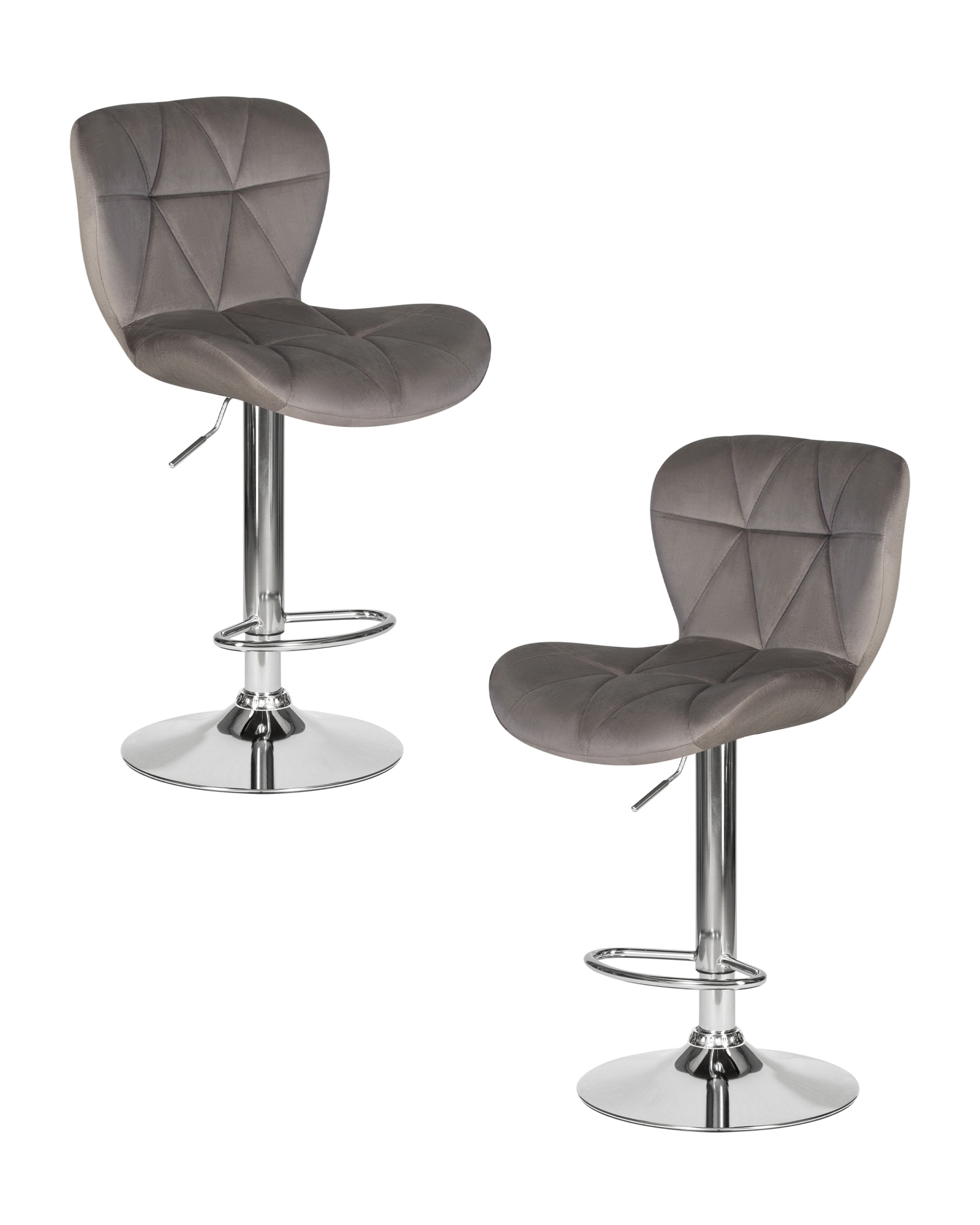 Набор 2 шт Стул барный BARNY, серый велюр (MJ9-75)