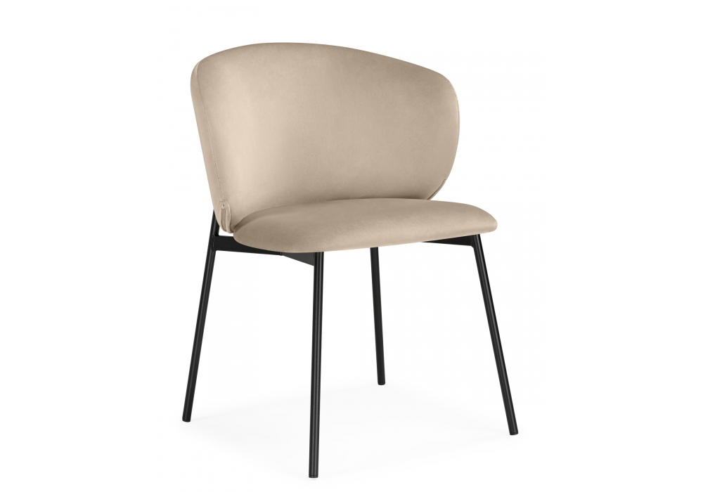 Стул на металлокаркасе Рикко темно-бежевый (H-07), черный
