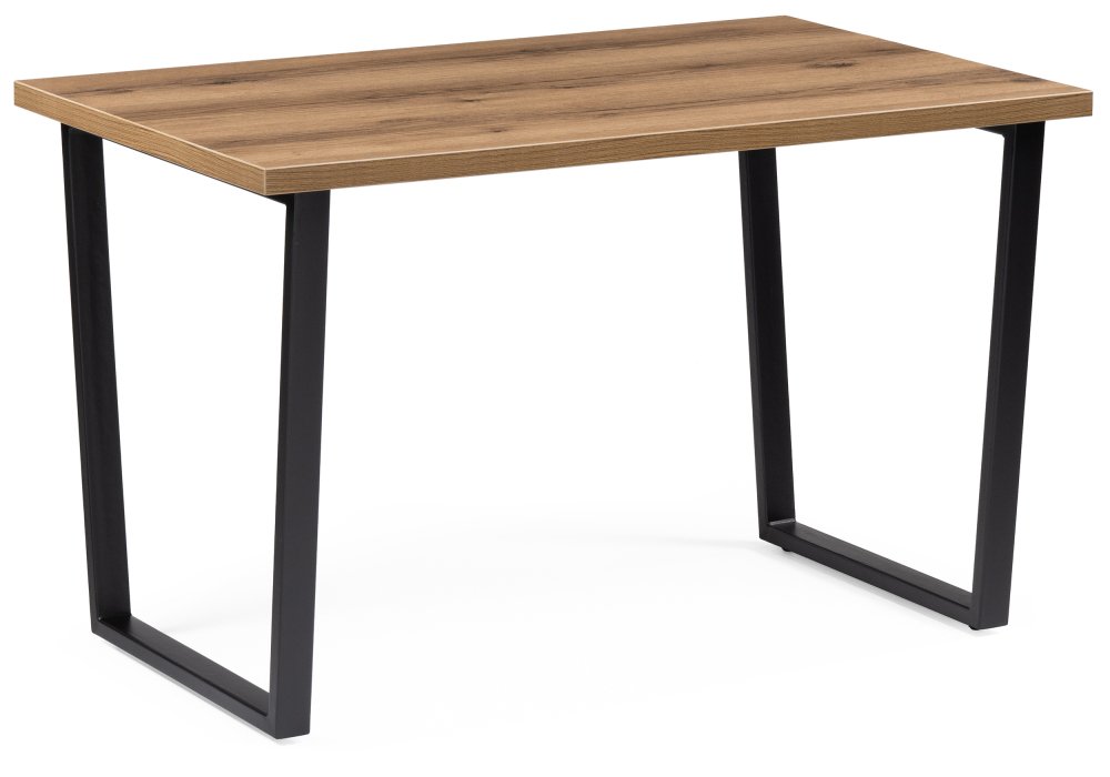 Стол деревянный Лота Лофт 120*25 мм дуб делано темный, матовый черный