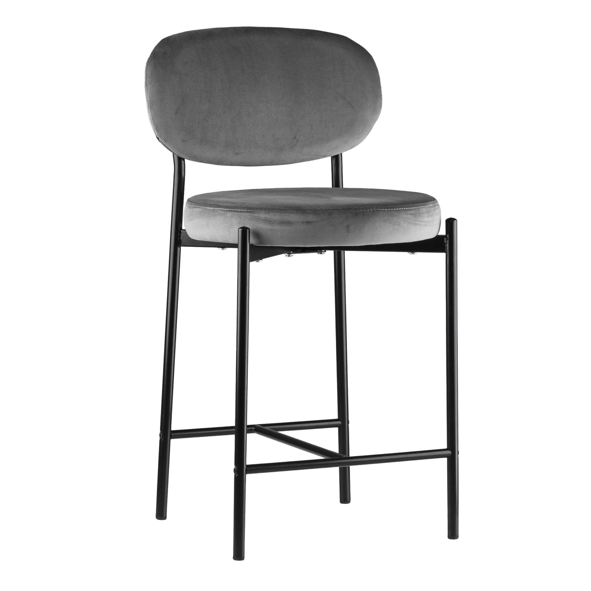 Стул полубарный MASO велюр серый