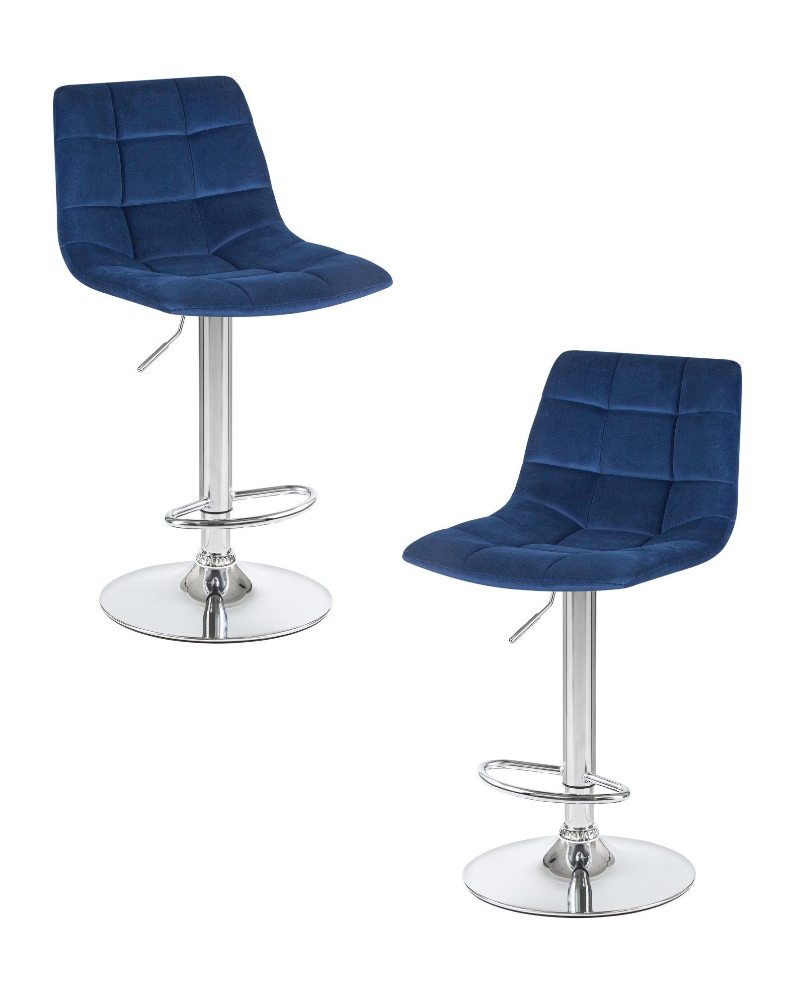 Набор 2 шт Стул барный TAILOR, синий велюр (MJ9-117)