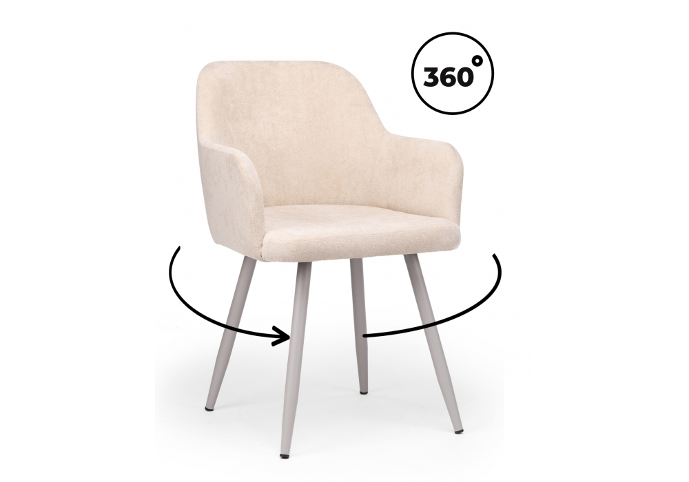 Стул на металлокаркасе Инфини 360 латте (ocean 003), серый