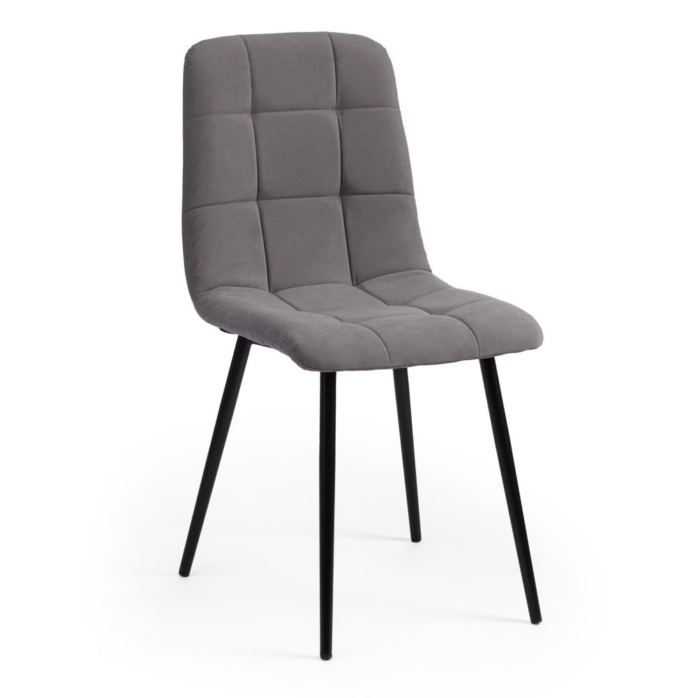 Стул CHILLY MAX велюр и металл, 45х54х90 см, серый 25, черный