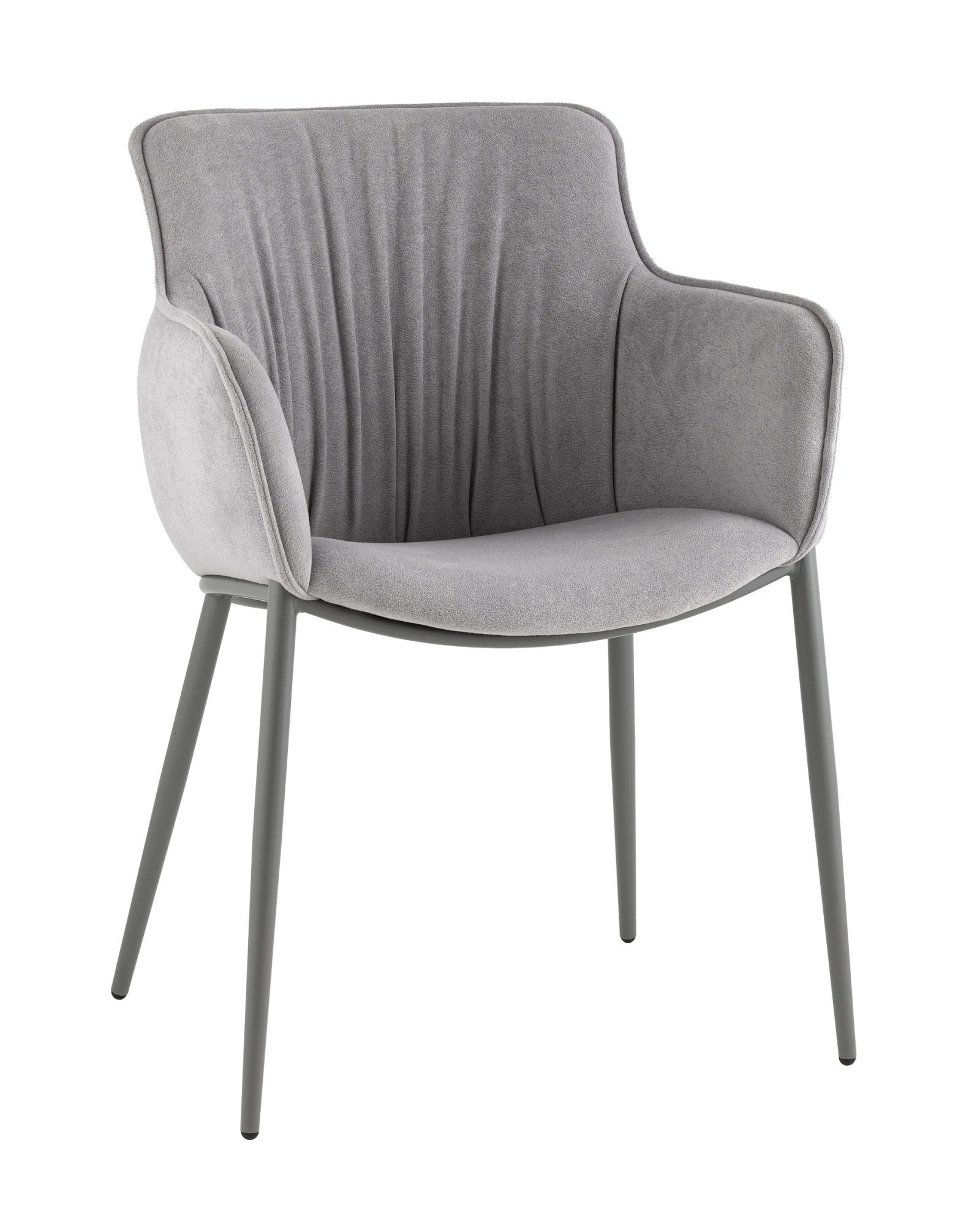 Стул Твигги шенилл серый с серым каркасом