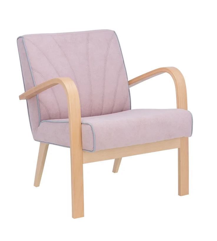 Кресло Шелл натуральное дерево и ткань Soro 61, Кант Fancy 85