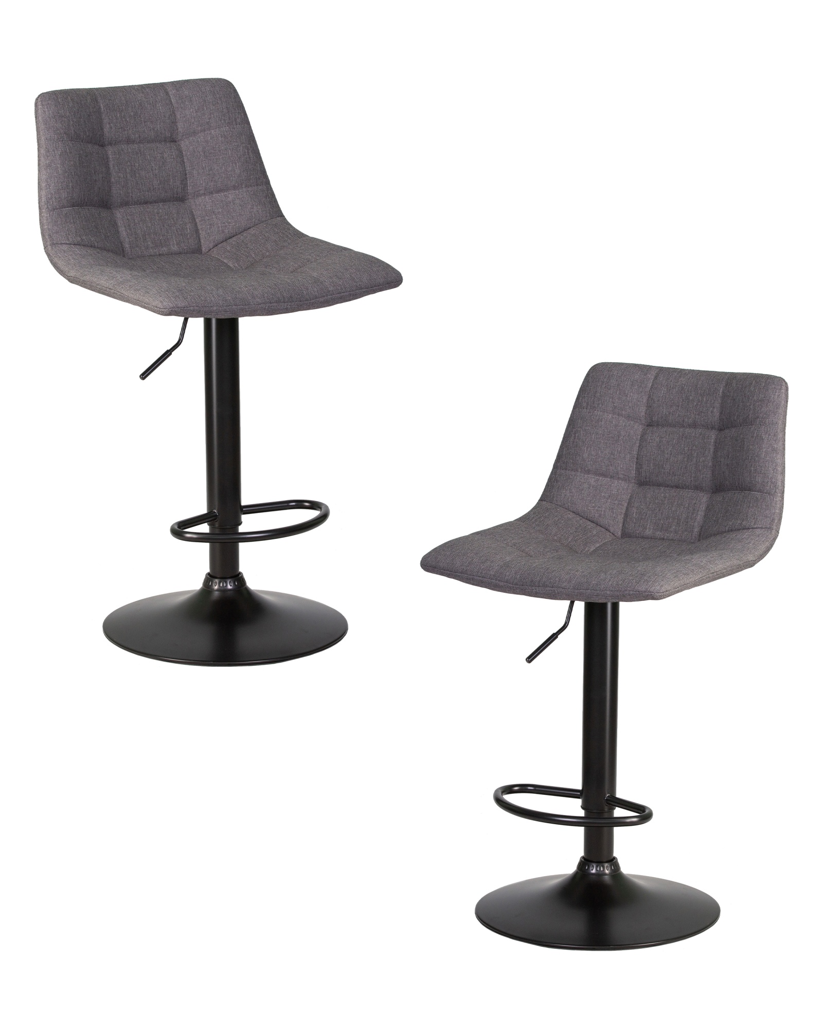 Набор 2 шт Стул барный TAILOR BLACK, серая ткань (188-55)