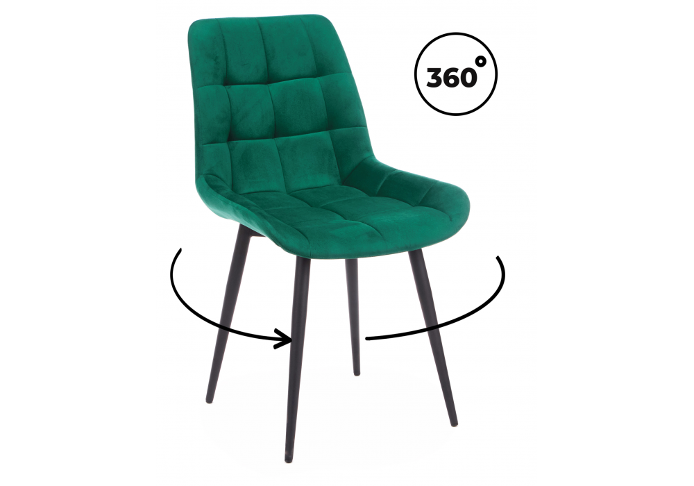 Стул на металлокаркасе Челси 360 К зеленый (zd 667), черный np