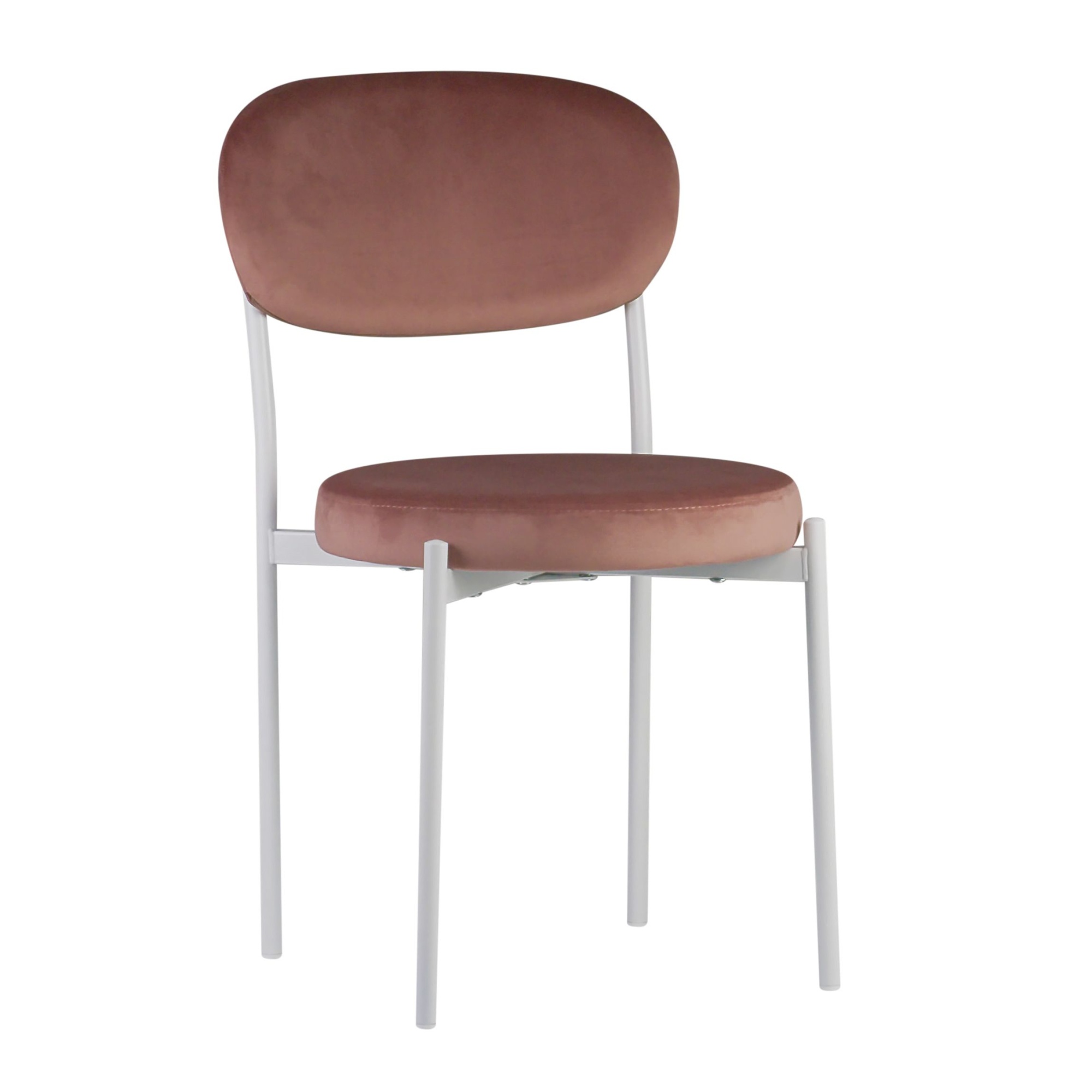 Стул Maso велюр пыльно-розовый, белые ножки