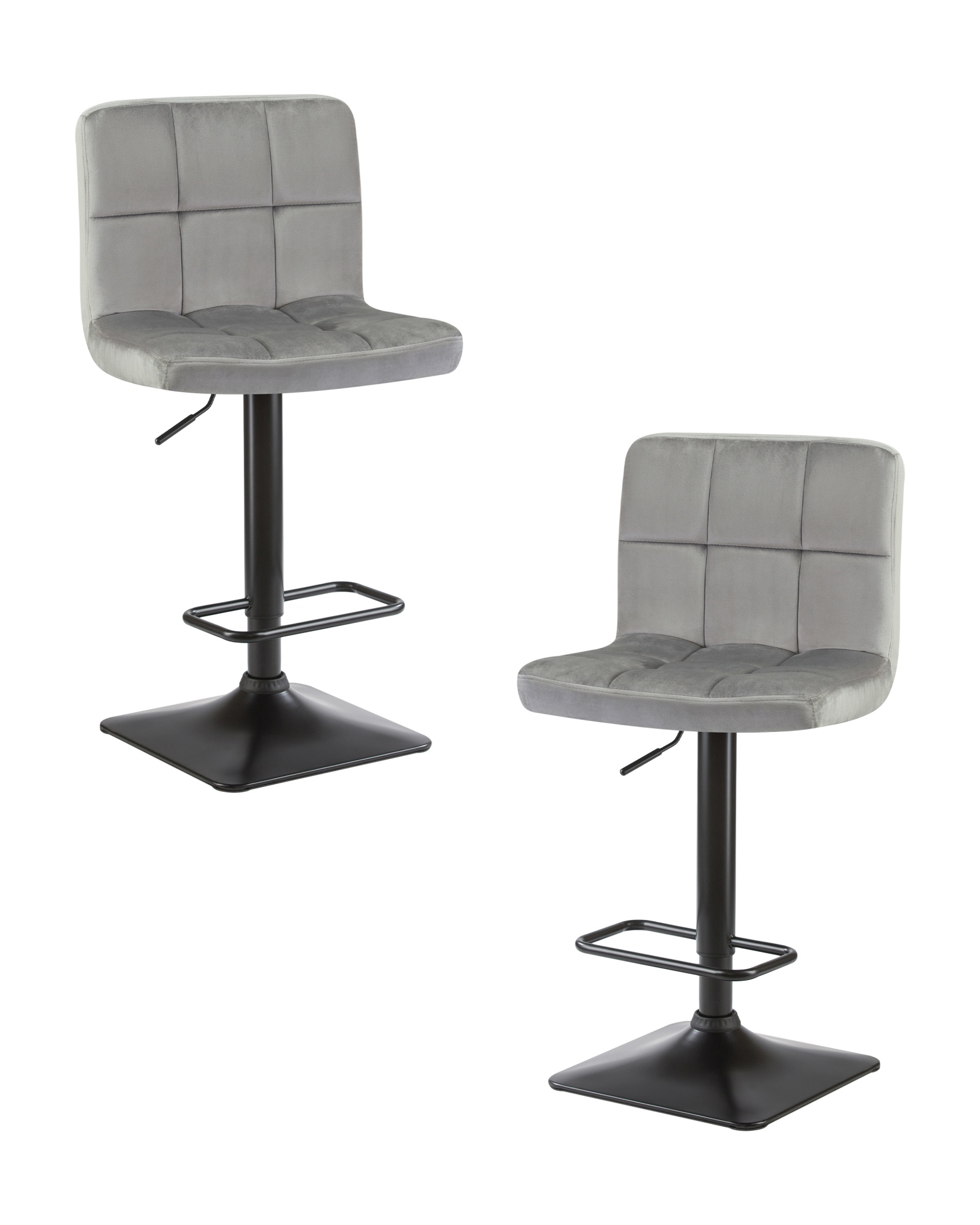 Набор 2 шт Стул барный DOMINIC, серый велюр (MJ9-75)