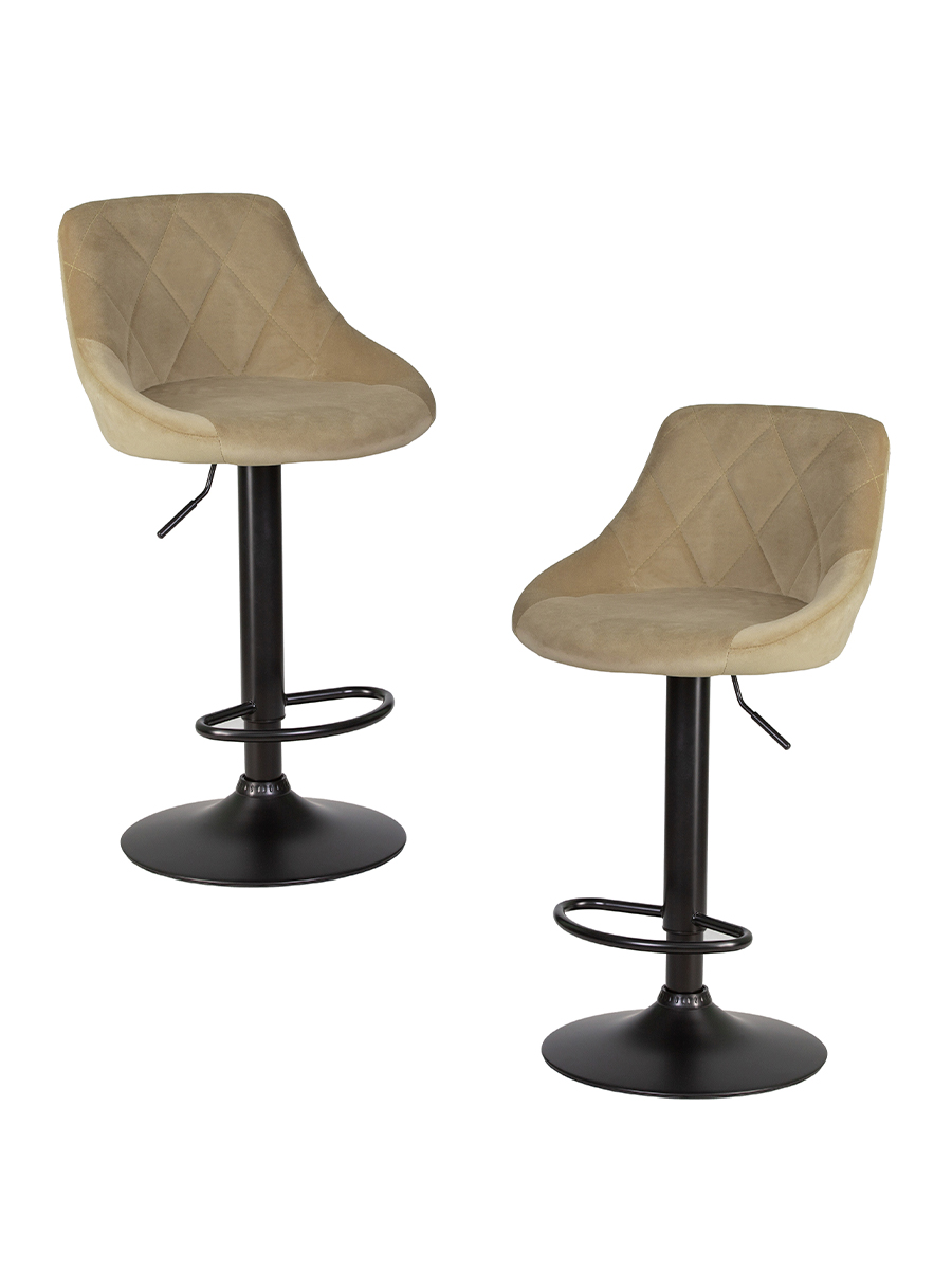 Набор 2 шт Стул барный LOGAN BLACK, мокко велюр (MJ9-9)