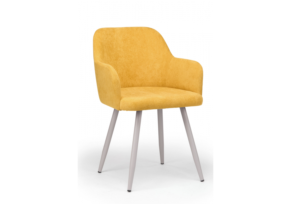 Стул на металлокаркасе Инфини горчичный (ocean 016), серый