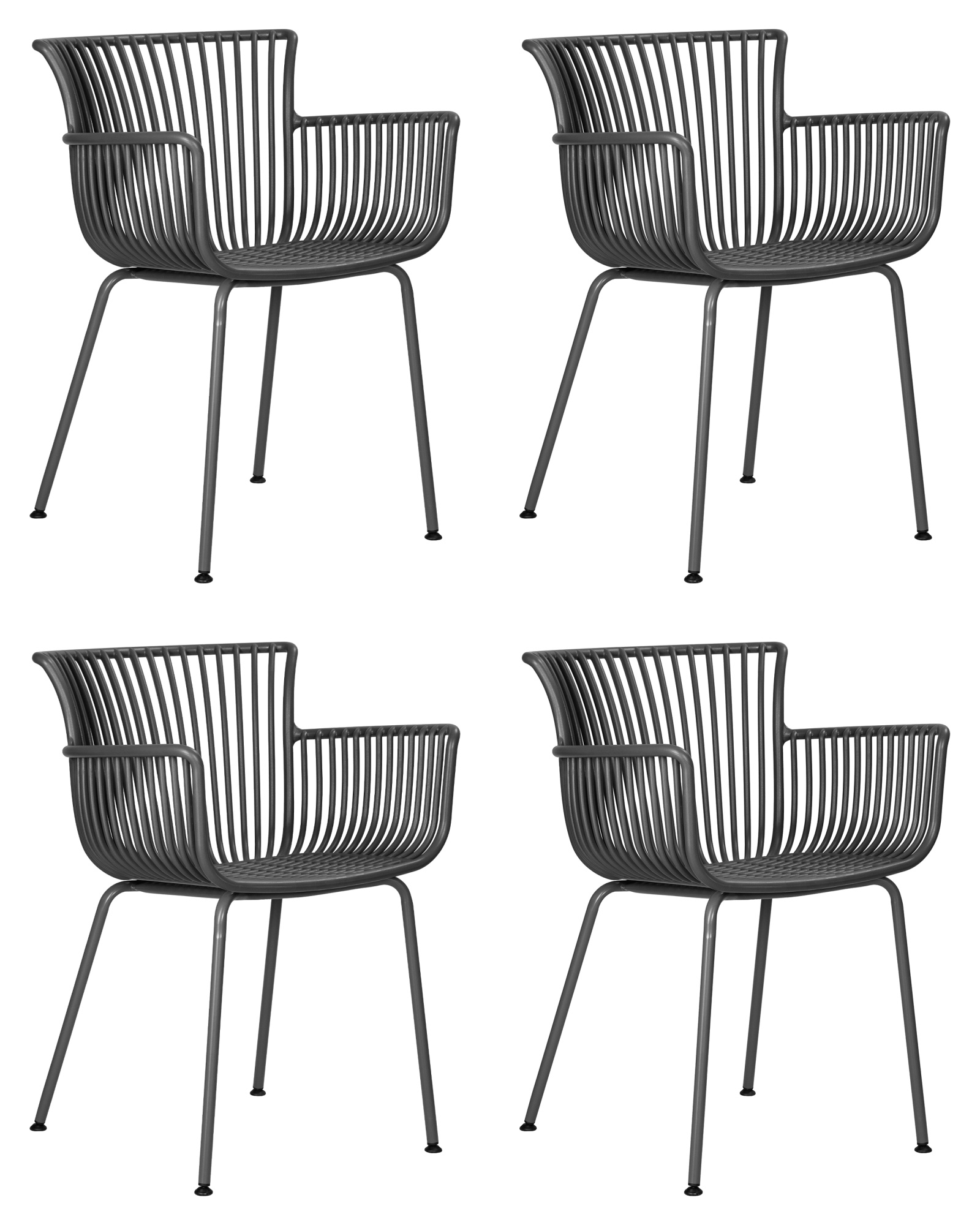 Набор 4 шт Стул обеденный ROSS, темно-серый (GR-04) без подушки