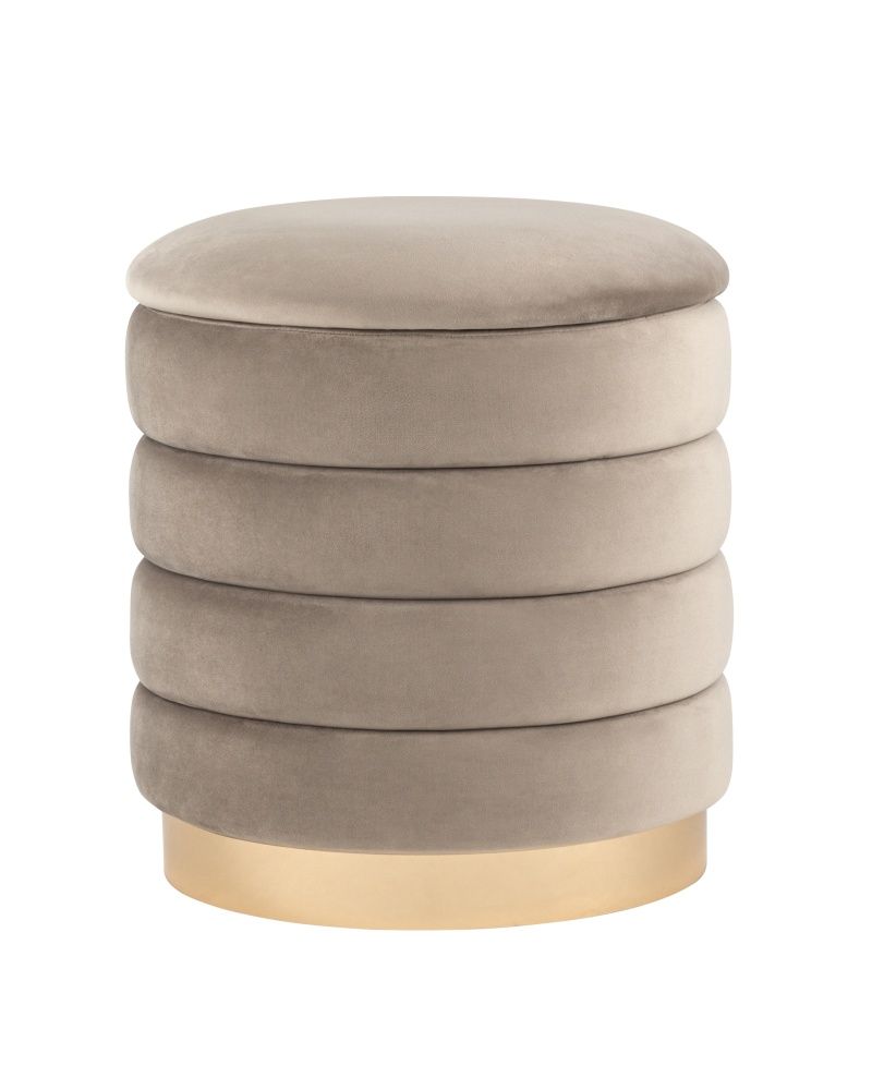 Пуф Франсис с ящиком велюр светло-серый