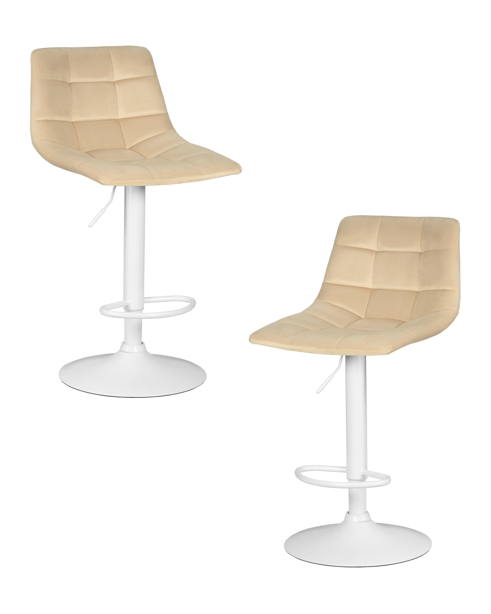 Набор 2 шт Стул барный TAILOR WHITE, бежевый велюр (MJ9-10)