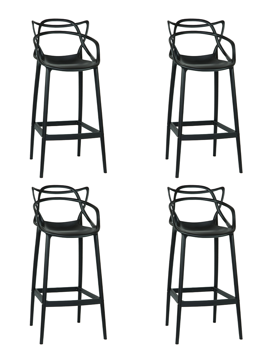 Набор 4 шт Стул барный MASTERS BAR, черный (B-03)