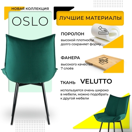 Стул для кухни Осло велюр зеленый velutto 33