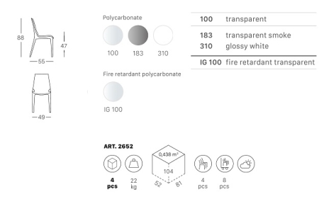 Стул прозрачный Vanity дымчатый