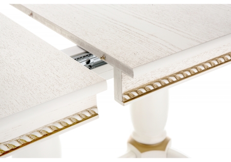 Стол деревянный Кантри 120 молочный, золотая патина