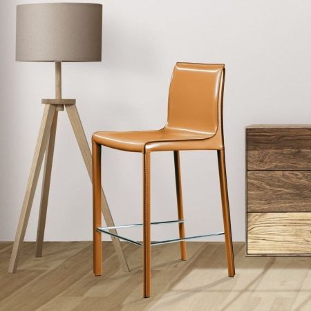 Стул полубарный Barrie кожа camel