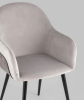 Стул Новел велюр светло-серый с темно-серой спинкой