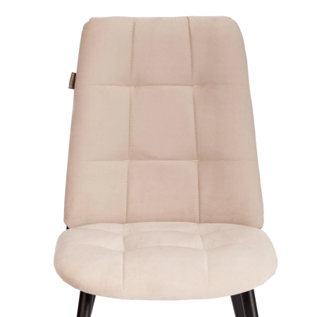 Стул обеденный Asti молочный, велюр и металл, мягкое сиденье, без подлокотников