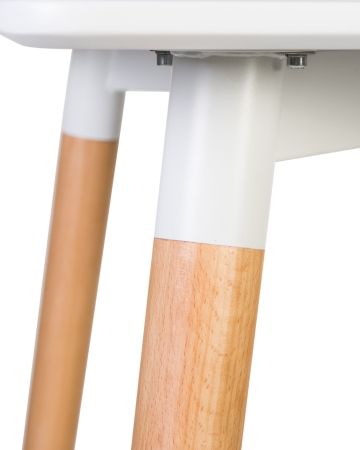 Стол обеденный SERRA ножки светлый бук, столешница белая