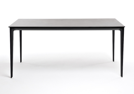 "Малага" обеденный стол из HPL 160х80 см, цвет "серый гранит", каркас черный