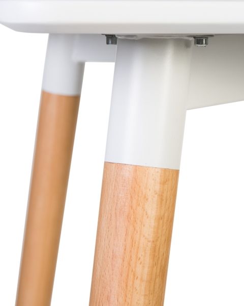 Стол обеденный SERRA ножки светлый бук, столешница белая