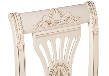 Стул деревянный Roy золото патина тк. К02 бежевая, слоновая кость