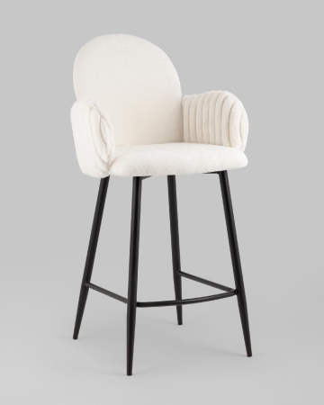 Стул полубарный Wave Stripes букле белый