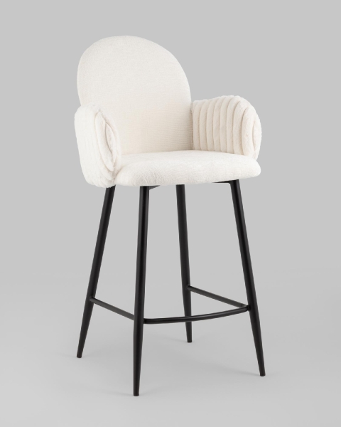 Стул полубарный Wave Stripes букле белый