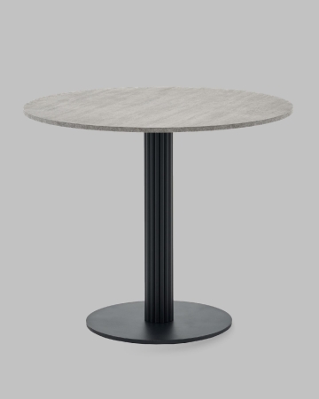 Стол круглый Фризбин D90, столешница МДФ сегни темный, основание металл черный