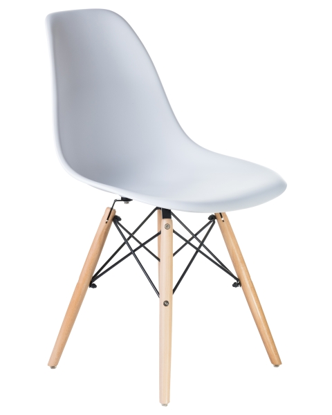 Стул обеденный LMZL-PP623 ножки светлый бук сиденья белый