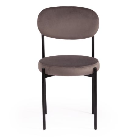 Стул REVO (mod. 7033) ткань и металл, 47х54х82 см, высота до сиденья 47 см, темно-серый бархат 14, черный