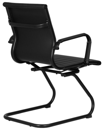 Офисное кресло CODY черный, экокожа и металл, твердое сиденье, с подлокотниками