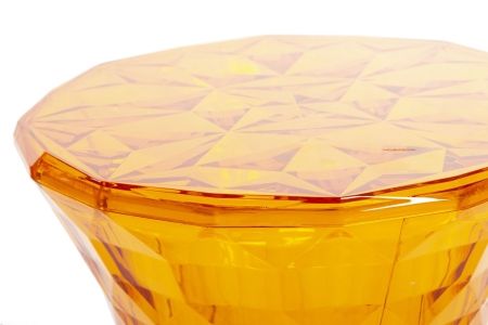 Стул-пуф Stone прозрачный оранжевый