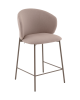 Стул полубарный Блейз велюр бежевый, каркас бежево-серый