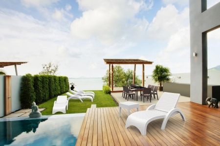 Столик плетеный для шезлонга GT 1009 белый Столик плетеный для шезлонга GT 1009 белый